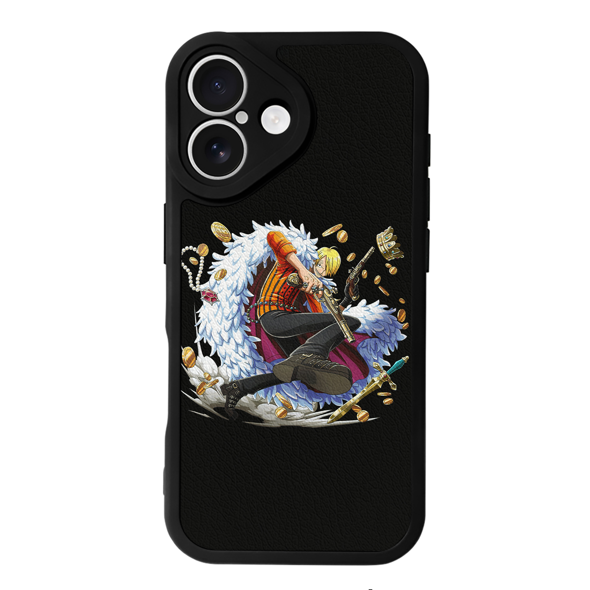 （画像用） ワンピース サンジ ONE PIECE Sanji 【iPhone 16シリーズ対応】シリコンスマホケース（レザー調） 材質：シリコン